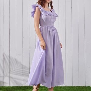 Elegant Lavender Ruffle Dress